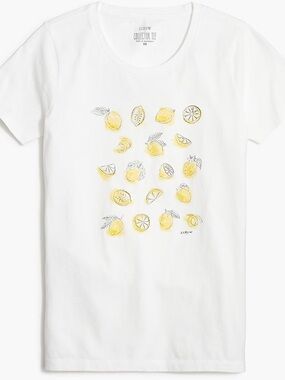 ✨NWOT - J. Crew Factory White Lemon Graphic Tee - Sz XS✨